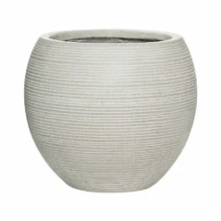 Abby Ball Plant Pot - Ridged Cement 12 Abby Ball Plant Pot - Ridged Cement -Indoor Plants Store 6FSTRICA4