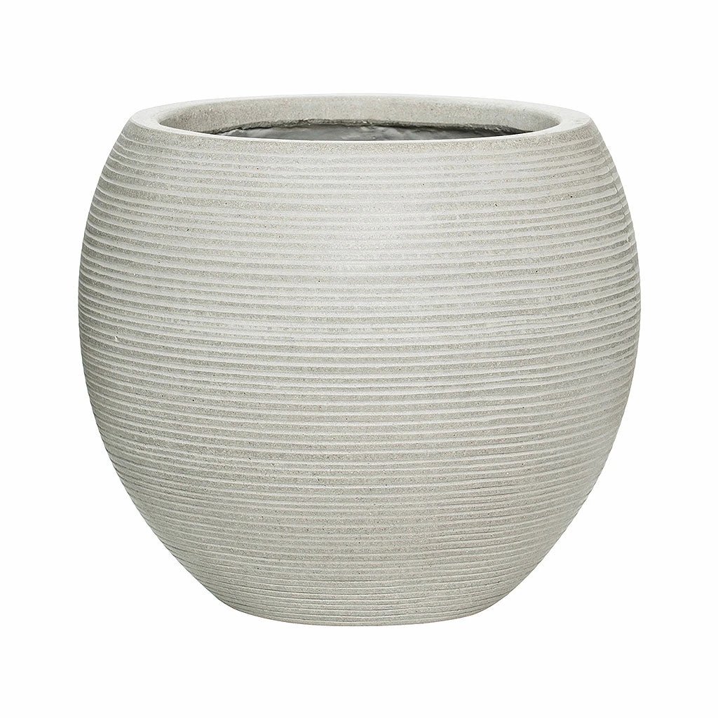 Abby Ball Plant Pot - Ridged Cement 6 Abby Ball Plant Pot - Ridged Cement - Image 4