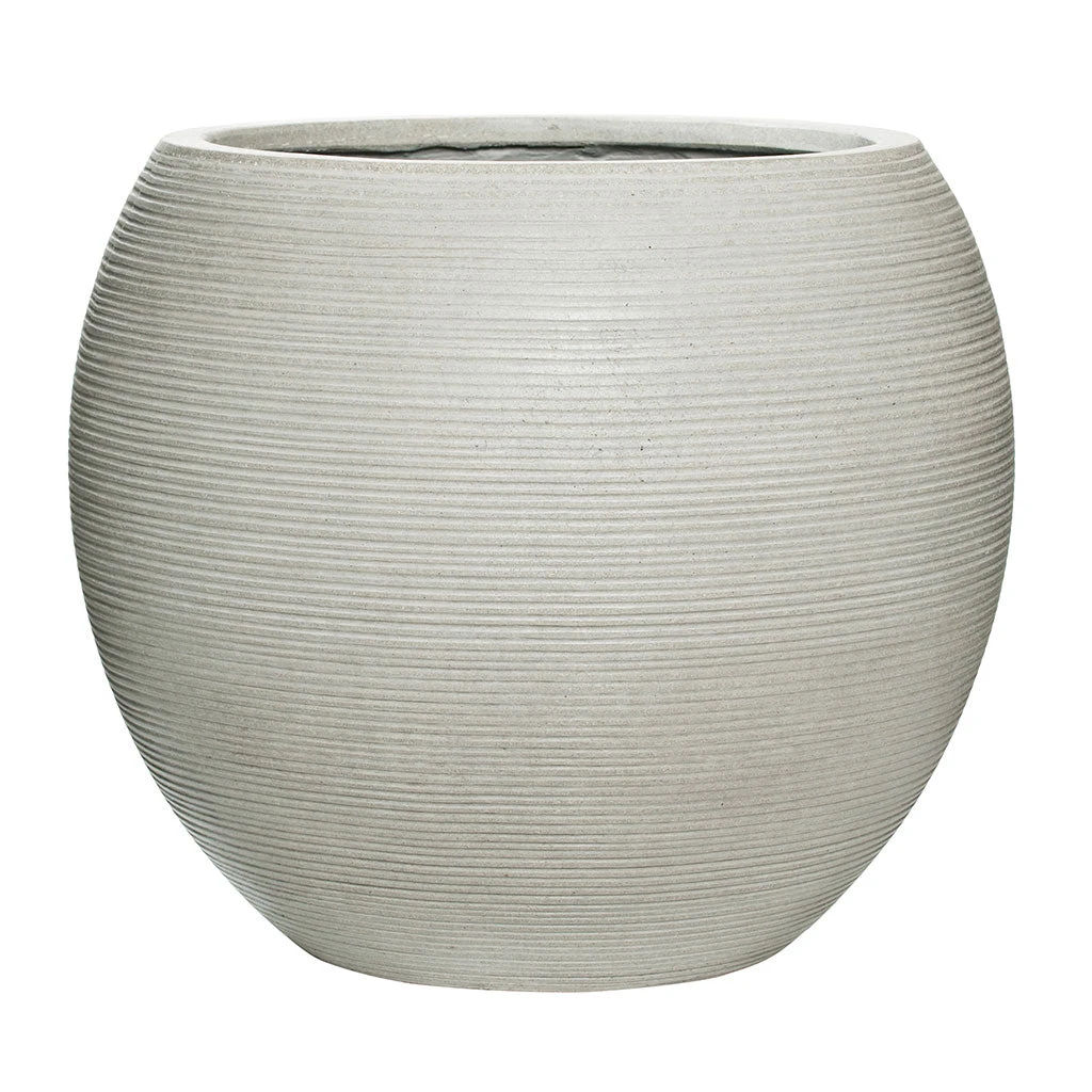 Abby Ball Plant Pot - Ridged Cement 8 Abby Ball Plant Pot - Ridged Cement - Image 6
