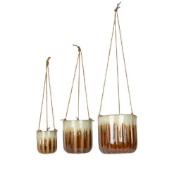 Alice Hanging Plant Pots - Set Of 3 - Caramel