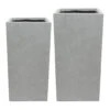 Amfa Tall Square Planters - Set Of 2 - Grey -Indoor Plants Store Amfa Tall Square Planters Set of 2 Grey
