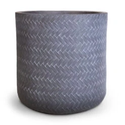 Angle Cylinder Plant Pot - Grey -Indoor Plants Store Angle Cylinder Plant Pot Grey 24x24cm