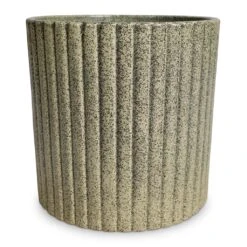 Azalea Ribbed Plant Pot - Speckled Green Stone -Indoor Plants Store Azalea Ribbed Plant Pot Speckled Green Stone 20x20cm