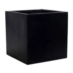Block Natural Planter - Black -Indoor Plants Store Block Natural Planter Black 30x30x30cm