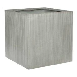 Block Planter - Ridged Cement -Indoor Plants Store Block Planter Ridged Cement 50x50x50cm