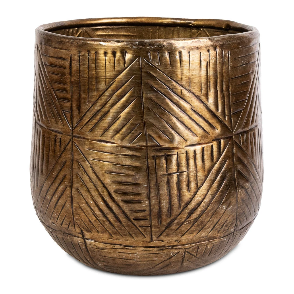 Calvin Metal Plant Pots - Set Of 3 - Matt Gold 9 Calvin Metal Plant Pots - Set Of 3 - Matt Gold - Image 7