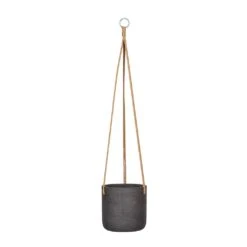 Charlie Hanging Plant Pot - Black Washed -Indoor Plants Store Charlie Hanging Plant Pot Black Washed Medium