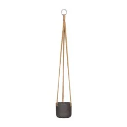 Charlie Hanging Plant Pot - Black Washed -Indoor Plants Store Charlie Hanging Plant Pot Black Washed Small