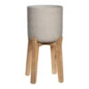 Charlie Plant Pot - Tall Stand - Grey Washed -Indoor Plants Store Charlie Plant Pot Tall Stand Grey Washed