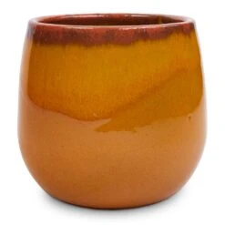 Charlotte Plant Pot - Spiced Ochre -Indoor Plants Store Charlotte Plant Pot Ochre 15x13cm