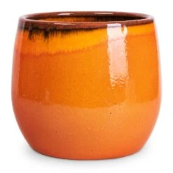 Charlotte Plant Pot - Orange -Indoor Plants Store Charlotte Plant Pot Orange 23x20cm