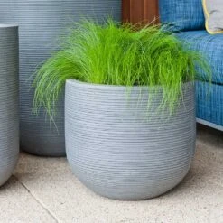 Cody Plant Pot - Ridged Dark Grey 24 Cody Plant Pot - Ridged Dark Grey -Indoor Plants Store Cody Plant Pot Ridged Dark Grey Houseplant