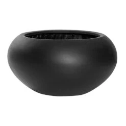 Cora Natural Bowl Planter - Black -Indoor Plants Store Cora Natural Planter Black 47x25.5cm