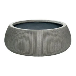 Eileen Plant Bowl - Ridged Dark Grey -Indoor Plants Store Eileen Plant Bowl Ridged Dark Grey 53x21cm