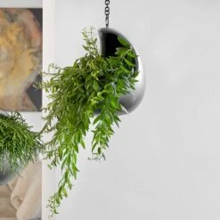 Gradient Hanging Cocoon - Matt Grey -Indoor Plants Store Gradient Hanging Matt Grey 2