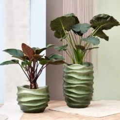 Gradient Lee Partner Planter - Matt Forest -Indoor Plants Store Gradient Lee Couple Planters Matt Forest 1