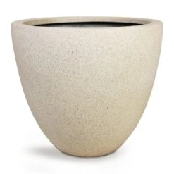 Grigio Egg Pot Planter - Antique White Concrete -Indoor Plants Store Grigio Egg Pot Planter Antique White Concrete 32x29cm