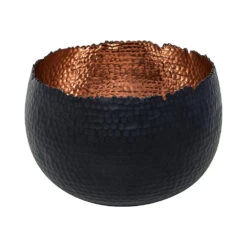 Hammered Bowl - Black With Copper -Indoor Plants Store Hammered Bowl Black Copper19