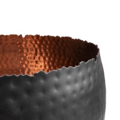 Hammered Bowl - Black With Copper -Indoor Plants Store Hammered Bowl Black with Copper SWATCH 2