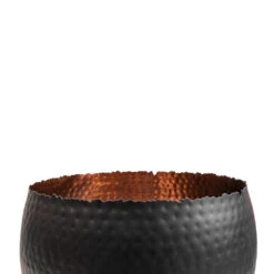 Hammered Bowl - Black With Copper -Indoor Plants Store Hammered Bowl Black with Copper SWATCH 3