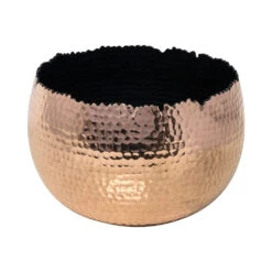 Hammered Bowl - Copper With Black -Indoor Plants Store Hammered Bowl Copper Black19cm