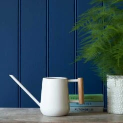 Indoor Watering Can 0.7L - Stone With Beech Handle -Indoor Plants Store Indoor Watering Can 0 7L Stone Beech HandleLS1