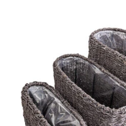 Isaac Plant Baskets - Set Of 3 - Oval - Black 25 Isaac Plant Baskets - Set Of 3 - Oval - Black -Indoor Plants Store Isaac Plant Baskets Set of 3 Round Black 5