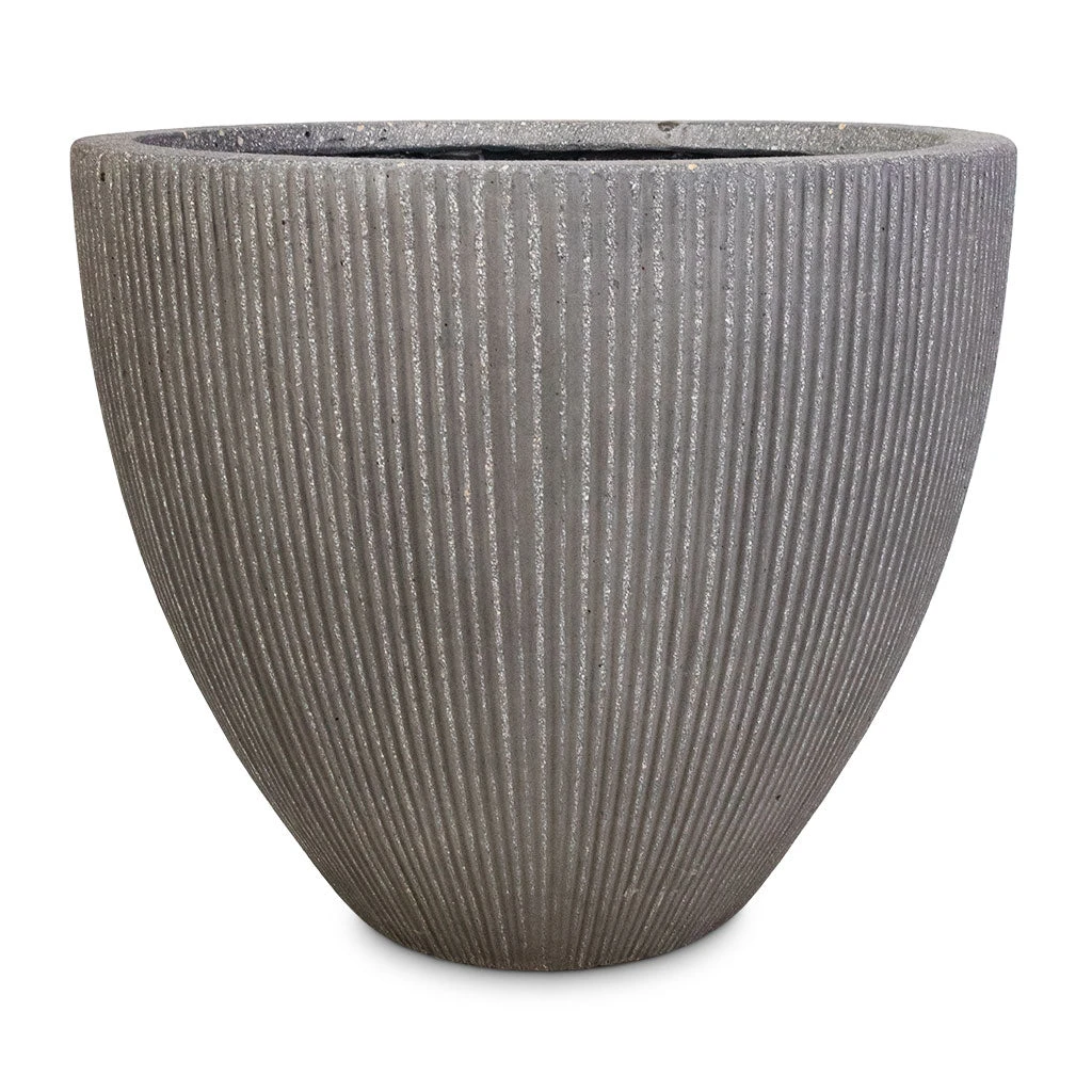 Jesslyn Plant Pot - Ridged Dark Grey 4 Jesslyn Plant Pot - Ridged Dark Grey - Image 2