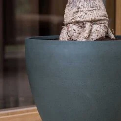 Jesslyn Refined Planter - Pine Green -Indoor Plants Store Jesslyn Refined Planter Pine Green Sandstone Textures