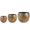 Kian Metal Plant Pots - Set Of 3 - Large - Sky Burn -Indoor Plants Store Kian Metal Plant Pots Set of 3 Large Sky Burn