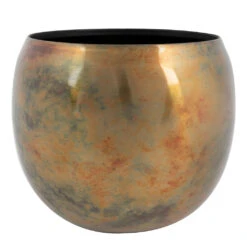 Kian Metal Plant Pots - Set Of 3 - Large - Sky Burn -Indoor Plants Store Kian Metal Plant Pots Set of 3 Large Sky Burn Single