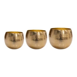 Kody Metal Plant Pots - Set Of 3 - Large - Gold