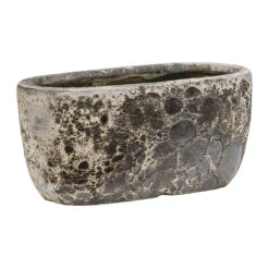 Lava Oval Relic Plant Bowl - Black