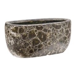 Lava Oval Relic Plant Bowl - Black 10 Lava Oval Relic Plant Bowl - Black -Indoor Plants Store Lava Oval Relic Plant Bowl Black 38x24x19cm