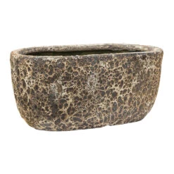 Lava Oval Relic Plant Bowl - Rust -Indoor Plants Store Lava Oval Relic Plant Bowl Rust 38x24x19cm