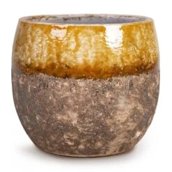 Lindy Plant Pot - Ochre -Indoor Plants Store Lindy Plant Pot Ochre 19x16cm