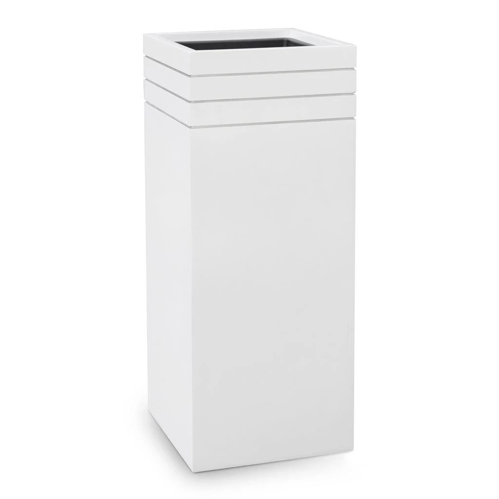 Line-Up Tall Square Planter - Matt White 3 Line-Up Tall Square Planter - Matt White