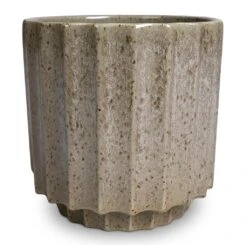 Lugano Scalloped Plant Pot - Green -Indoor Plants Store Lugano Scalloped Plant Pot Green 16x16cmcopy