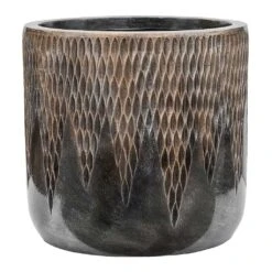 Luxe Lite Comet Cylinder Planter - Bronze -Indoor Plants Store Luxe Lite Comet Cylinder Planter Bronze Medium