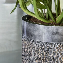 Luxe Lite Layer Cylinder Planter - Bronze -Indoor Plants Store Luxe Lite Layer Cylinder Planter