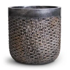 Luxe Lite Layer Cylinder Planter - Bronze -Indoor Plants Store Luxe Lite Layer Cylinder Planter Bronze 33x31cm