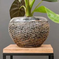 Luxe Lite Layer Globe Planter - Bronze -Indoor Plants Store Luxe Lite Layer Globe Planter Small