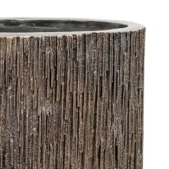 Luxe Lite Waterfall Cylinder Planter - Bronze 25 Luxe Lite Waterfall Cylinder Planter - Bronze -Indoor Plants Store Luxe Lite Waterfall Cylinder Planter Bronze Close Up