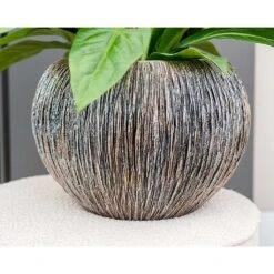 Luxe Lite Waterfall Globe Planter - Bronze -Indoor Plants Store Luxe Lite Waterfall Globe Planter Bronze Small Houseplant