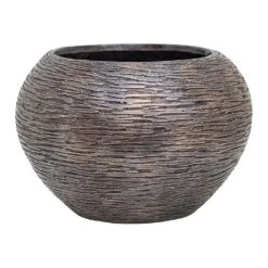 Luxe Lite Wrinkle Globe Planter - Bronze -Indoor Plants Store Luxe Lite Wrinkle Globe Planter Bronze Small