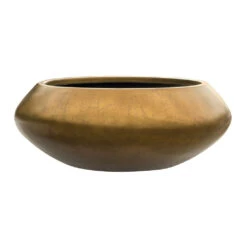 Metallic UFO Plant Bowl - Matt Honey -Indoor Plants Store Metallic UFO Plant Bowl Matt Honey 55x22cm