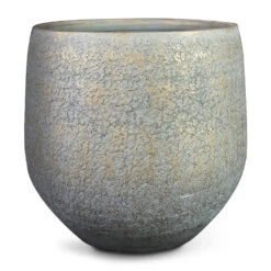 Noor Plant Pot - Metallic Grey -Indoor Plants Store Noor Plant Pot Metallic Grey 36x33cm.psd