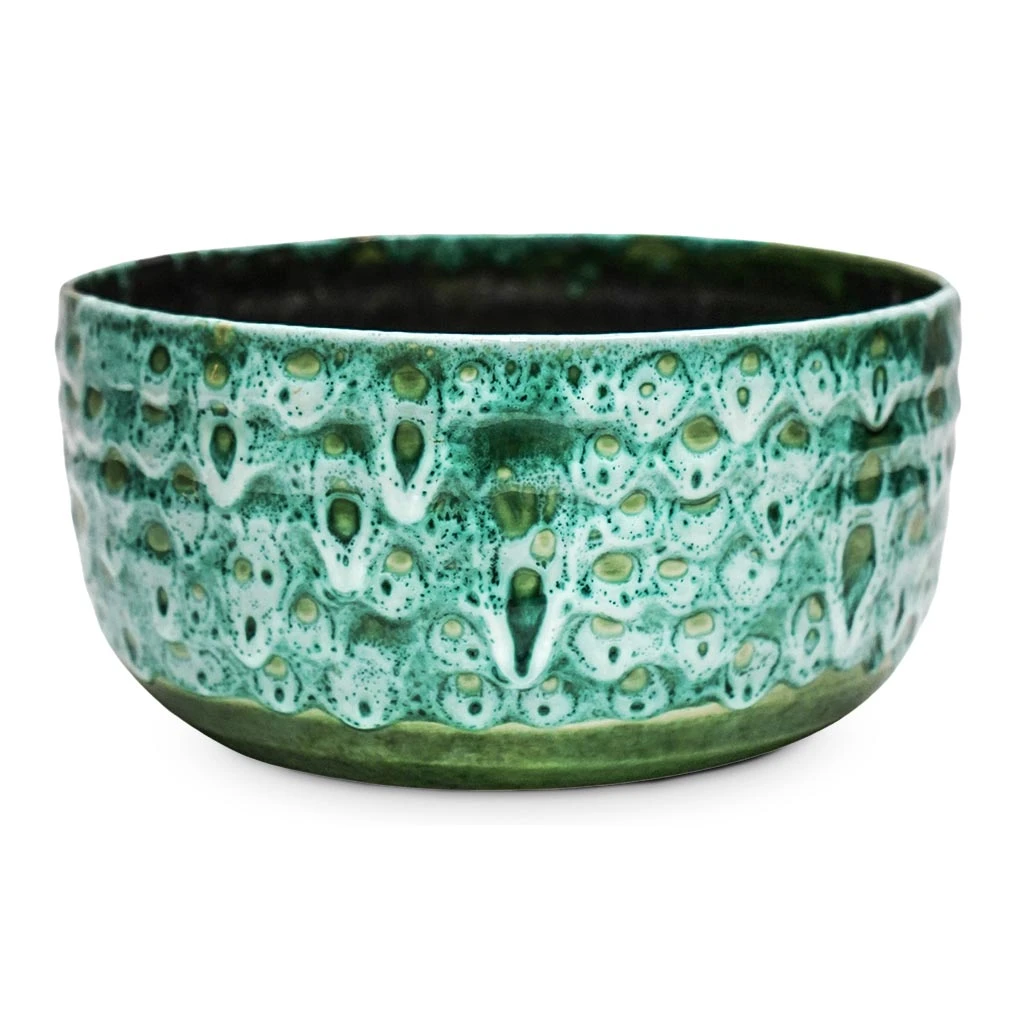 Ocean Glaze Plant Bowl - Emerald 3 Ocean Glaze Plant Bowl - Emerald