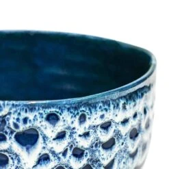 Ocean Glaze Plant Bowl - Sapphire -Indoor Plants Store Ocean Glaze Plant Bowl Sapphire 25 x 12.5cm 3
