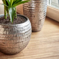 Opus Hammered Partner Planter - Silver -Indoor Plants Store Opus Hammered Globe Silver Opus Hammered Partner Silver 2 d93f5714 3d41 4847 8389 04f5e4b37e2d